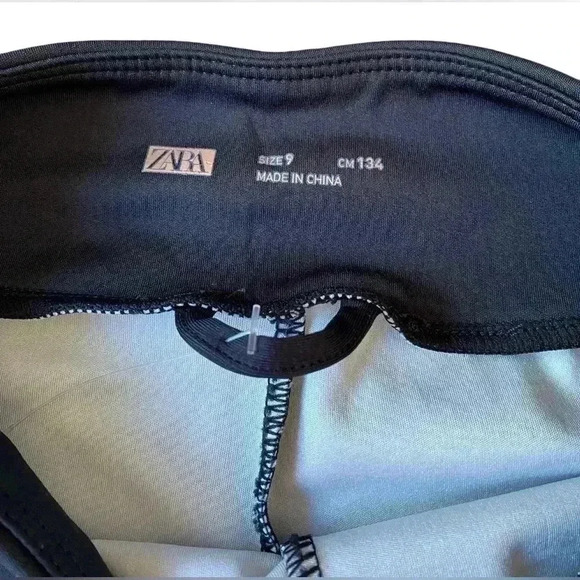 NWOT, ZARA, High-Waist  Black Leopard Print Leggings, Size 9 - Picture 4 of 9